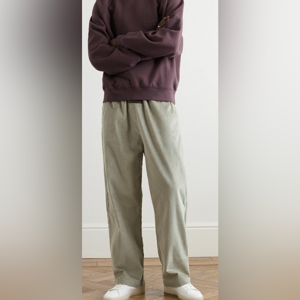 Fear of God Essentials - Logo-Appliquéd Cotton-Corduroy Drawstring Trousers